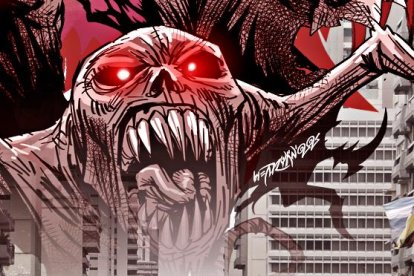 Interpretación de la visión que tuvo el profeta al llegar a Guayaquil: demonios sobrevuelan las calles sangrientas del Puerto Principal.