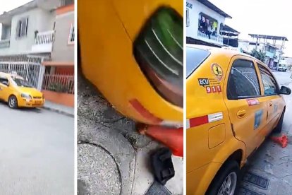 El vehículo fue movido desde la acera paralela al lugar desde donde se grabó el incidente.