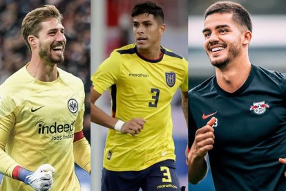 Kevin Trapp, Piero Hincapié y André Silva.