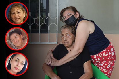 Gertrudis Toaza y Miriam Pincay lamentan la pérdida de sus familiares. Sonía, Teresa y Scarleth.