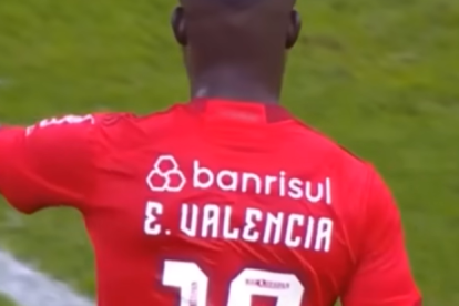 Enner Valencia, en el partido con Palmeiras.