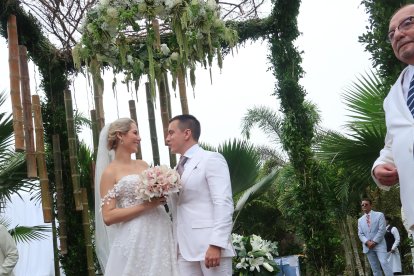 Daniel Noboa y Lavinia Valbonesi en su matrimonio