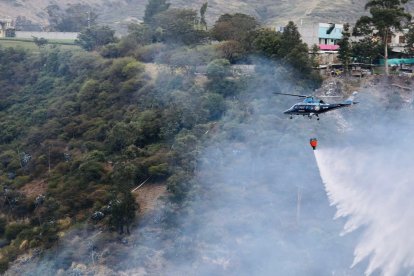 Sistema bambi bucket en el sector de Itulcachi.