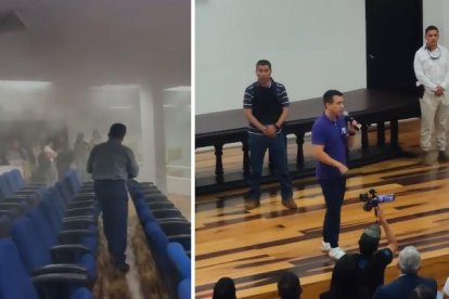 Los estudiantes tuvieron que ser evacuados del lugar mientras se atendía la emergencia.