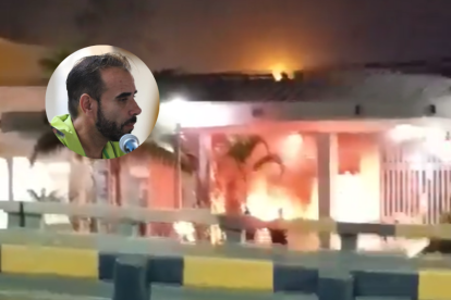 Las llamas en el local de La Garzota.