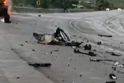 El tanquero incendiado, en El Vergel.