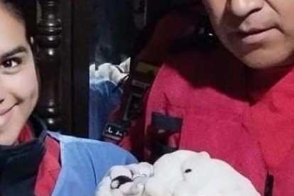 La madre ya estaba en trabajo de parto. El bebé nació en su casa.