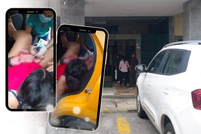 Instante en que la doctora le brinda los primeros auxilios a los pacientes.