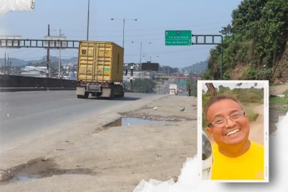 Marcos Elías León Maruri fue hallado sin vida en este lugar, en la vía Perimetral.