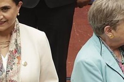 Sommerfeld (i.) y Bárcena, durante una reunión sobre migración en Guatemala.