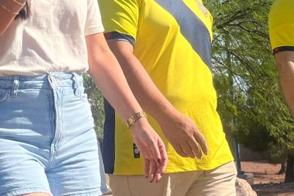 María Fernanda Mera, Fabián Castillos y Idder Farfán  caminaban este martes 25 de junio acalorados por Las Vegas.