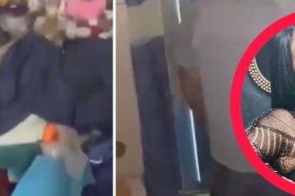 Secuencia del video que muestra a la ‘parejita’ darse cariño en medio de la celda.
