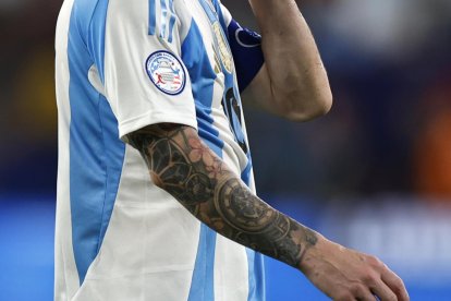 East Rutherford (United States), 10/07/2024.- Lionel Messi of Argentina after play against Canada during the CONMEBOL Copa America 2024 Semi-finals match between Argentina and Canada, in East Rutherford, New Jersey, USA, 09 July 2024. EFE/EPA/CJ GUNTHER