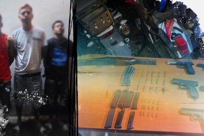 En poder de los detenidos se halló armas de fuego y municiones.