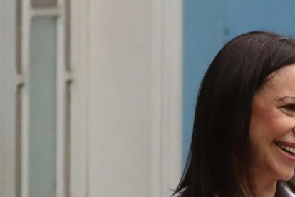 La líder de la oposición venezolana votó en Caracas.