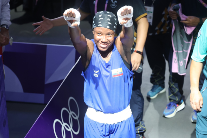 La ecuatoriana María José Palacios llegó con actitud a su pelea por los octavos de final en París 2024