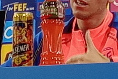 Sebastián Beccacece en su primer conversatorio como DT de la selección ecuatoriana de fútbol.