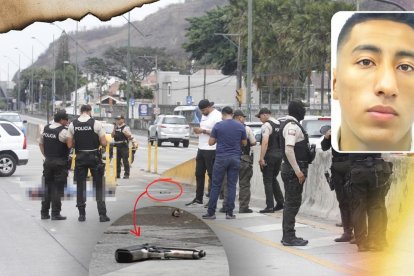 Junto al cuerpo del presunto delincuente se encontró una pistola. Policía llegó al lugar.