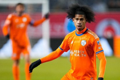 Marco Angulo cuando defendía al FC Cincinnati.