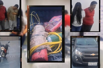 Cuatro sospechosos fueron detenidos luego del robo a un cajero automático en el sector Llano Grande, de Calderón, al norte de Quito.