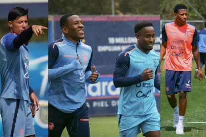 Alan Franco, Pervis Estupiñán, Jhon Yeboah y Gonzalo Plata jugadores de la Tri.