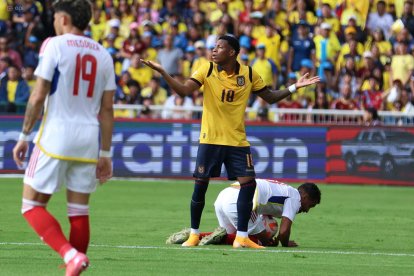 El extremo Gonzalo Plata durante el juego ante Venezuela.