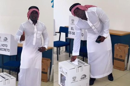 Segundo Castillo el jeque de Barcelona SC así fue a sufragar.