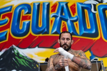 El peleador ecuatoriano Marlon 'Chito' Vera, durante uno de sus últimos entrenamientos.