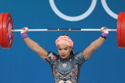 Neisi Dajomes en una de sus últimas competencias oficiales.