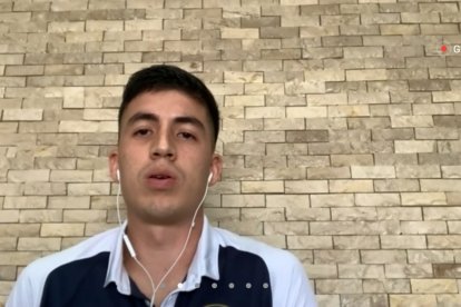 Luca Sosa del Guayaquil City vía zoom el día de su cumpleaños.