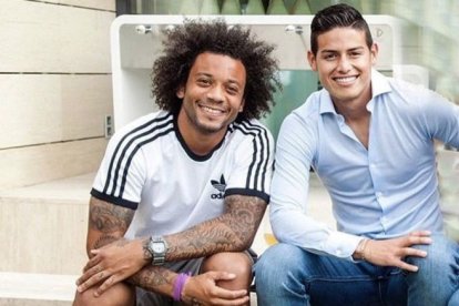 Marcelo y James del Real Madrid le mandaron saludos y un vídeo a Jorgito de Chúpalo.