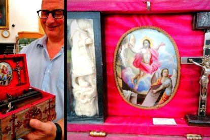 Detalles del kit para matar vampiros, que data del siglo XIX y será subastado en Inglaterra.