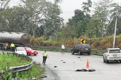 El accidente ocurrió a las 10:00 de hoy 31 de julio, a la altura del sitio Zapallo del cantón Flavio Alfaro.