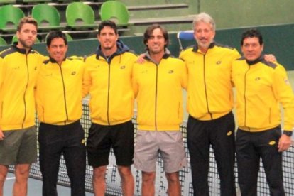 El equipo Copa Davis de Ecuador estaba alisto para jugar en Ballenita