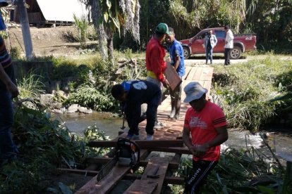 Los comuneros trabajaron con normas de bioseguridad.