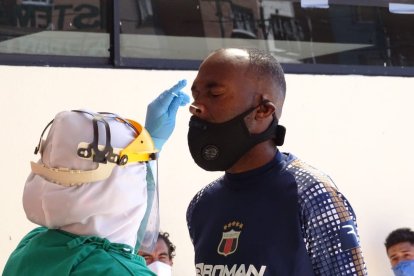 Los jugadores del Deportivo Quito se sometieron a la prueba PCR en el complejo de los chullas.