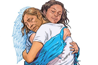 Petita despidió para siempre a su hija Paola el 13 de diciembre de 2002.