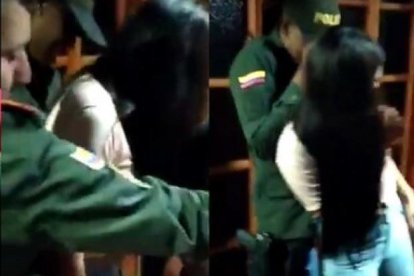 Ni los policías, ni los parranderos usaban mascarillas.