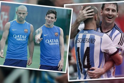 Javier Mascherano y Lionel Messi una amistad de toda la vida.