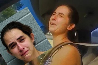 Imagen del video policial en el que aparece la mujer que dio una excusa inusual.