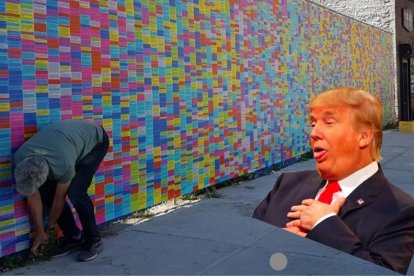 A Trump le construyeron su muro soñado, pero en regalo es, en realidad, una pesadilla.