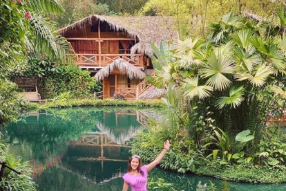 La presentadora Alejandra Jaramillo disfrutó de la naturaleza y los paisajes de Mindo.