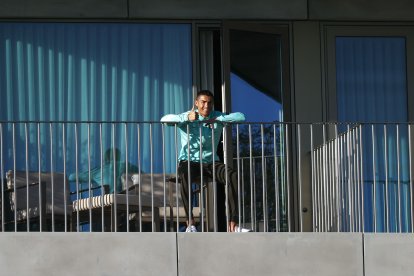 Cristiano Ronaldo realiza cuarentena en su domicilio de Turín, Italia.