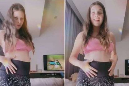 Romina Ibarra presume su barriga en videos de TikTok.