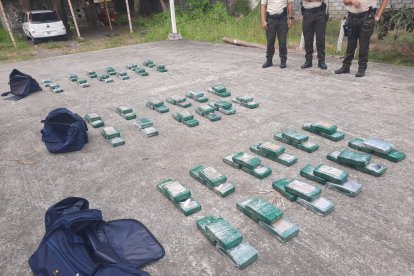 Los gendarmes contabilizaron 108 bloques de droga en el maletero del carro.