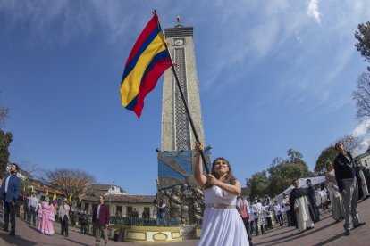 La recreación de la jornada independentista realizada por el grupo teatral Quimera.