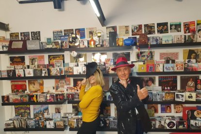 La popular presentadora durante un programa de televisión en su natal España.