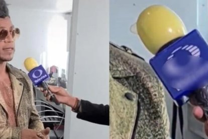 Así lució el micrófono con el preservativo.