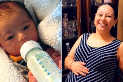 El pequeño Diego y Erika, su madre, quien ni siquiera pudo abrazarlo porque murió de COVID-19 tras dar a luz.