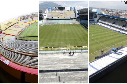 Los estadios Monumental, Rodrigo Paz y Capwell.